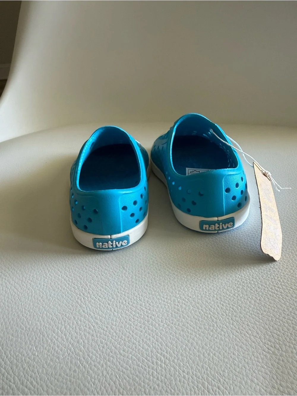 ☀️🌊 Native-style Kids Blue Slip-On Water Shoes with White Toe NWT